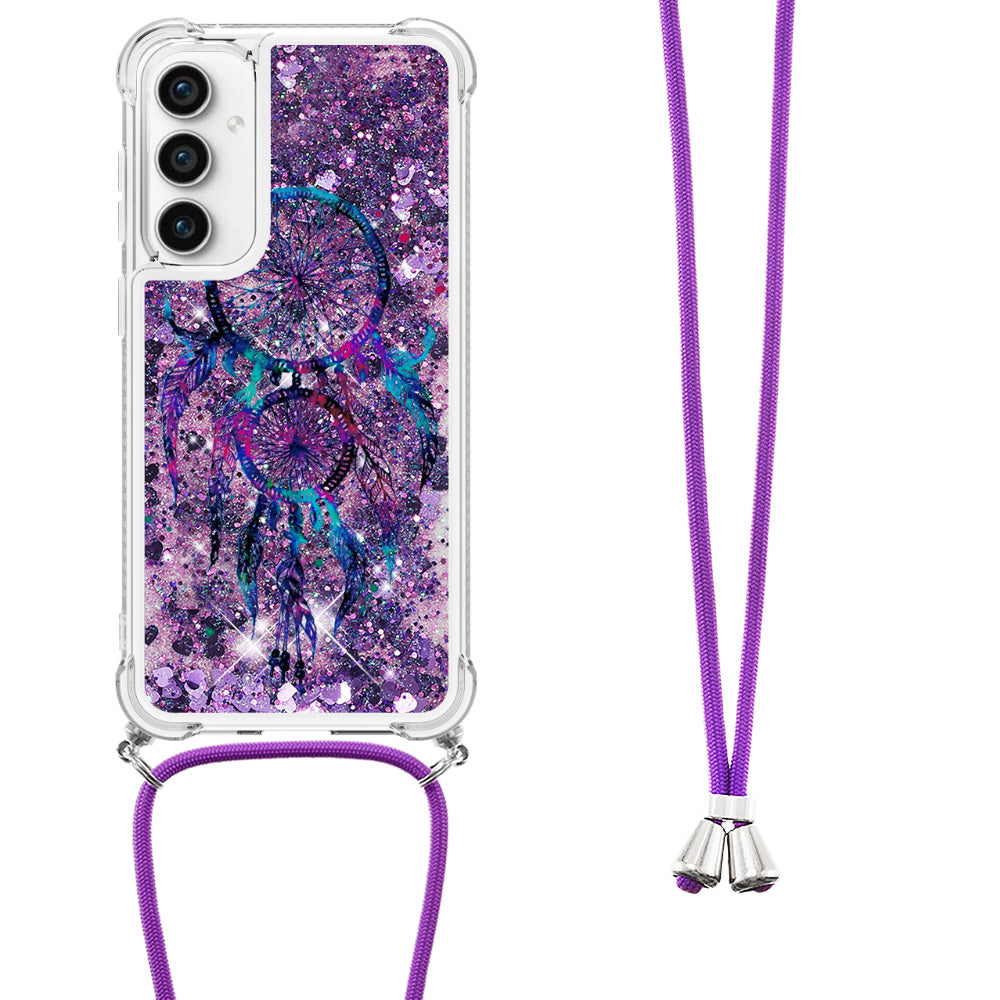 YB Quicksand Series-5 For Samsung Galaxy S23 FE Glitter Liquid Case TPU Pattern Printing Phone Cover with Lanyard YB Quicksand Series-5 For Samsung Galaxy S23 FE Glitter Liquid Case TPU Pattern Printing Phone Cover with Lanyard